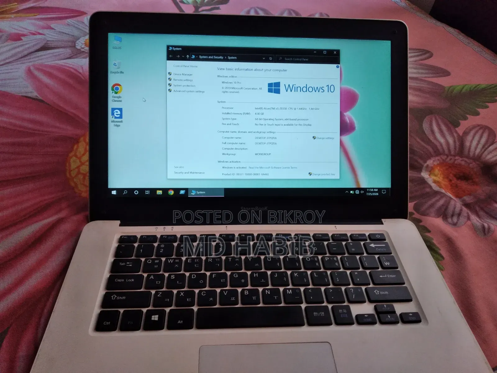 Laptop 4GB Intel Atom SSD 32GB