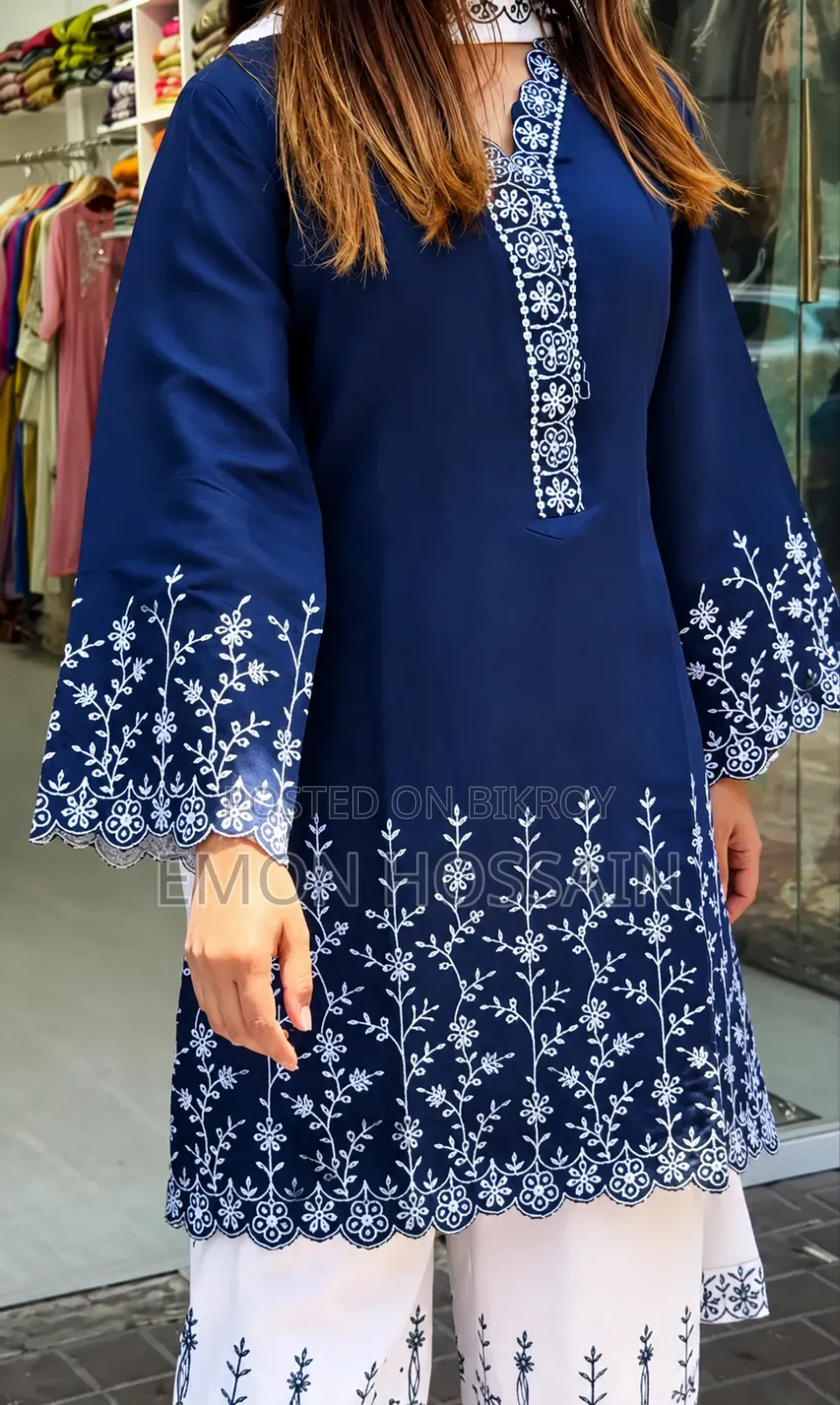 Soft Cotton Embroidery Three Piece | Size 36–46 | COD Available