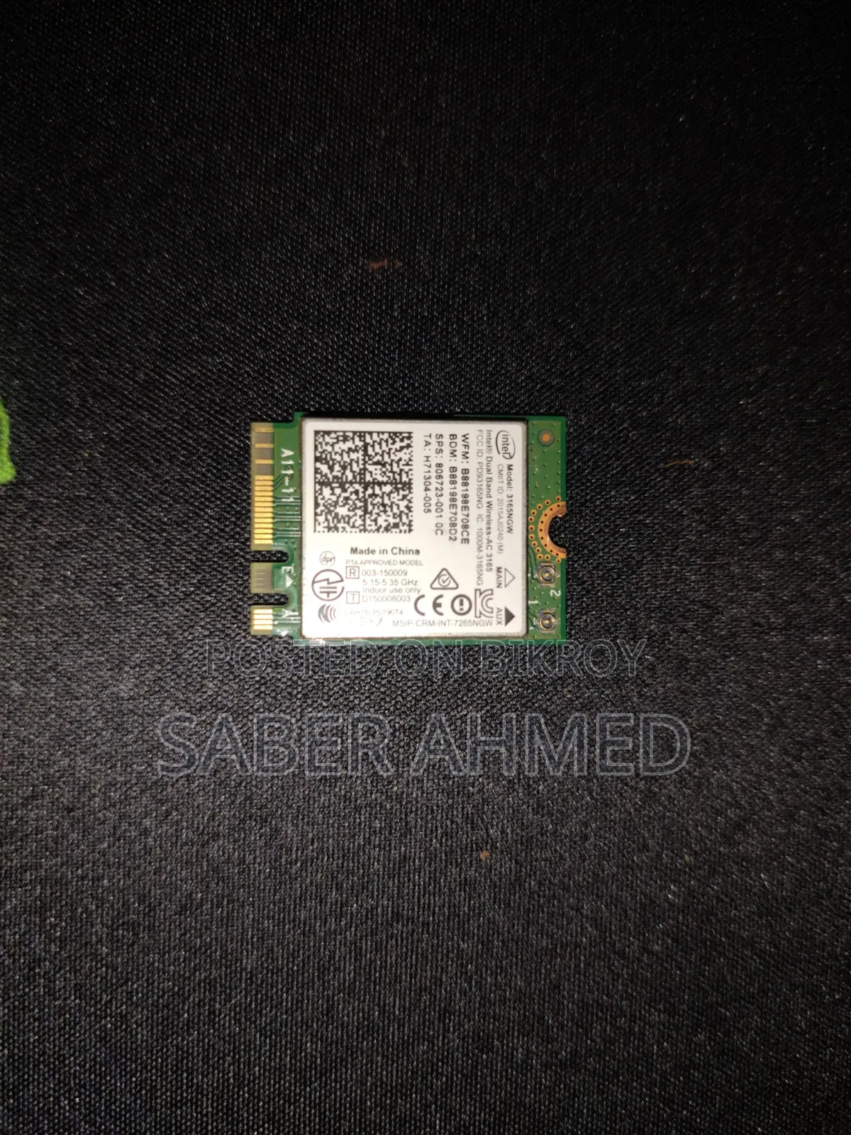 Original Intel Dual Band Wi-Fi Bluetooth M.2 Card – Fully Working