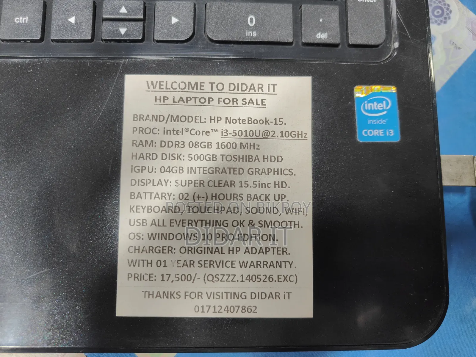 Laptop HP 8GB Intel Core I3 HDD 500GB