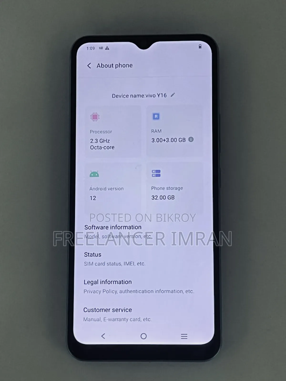 Vivo Y16 32 GB Blue