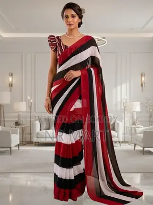 রঙধনু জর্জেট শাড়ি সাথে ব্লাউজ পিস