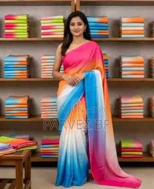 Rongdhonu Georgette Saree - This stylishly designed Rongdhonu Georgette Saree