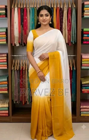 Rongdhonu Georgette Saree - This stylishly designed Rongdhonu Georgette Saree