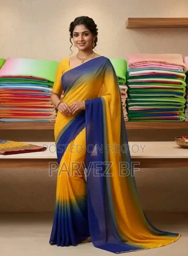 Rongdhonu Georgette Saree - This stylishly designed Rongdhonu Georgette Saree