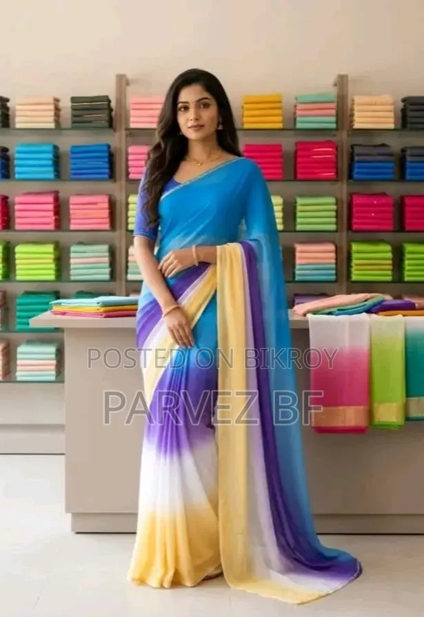 Rongdhonu Georgette Saree - This stylishly designed Rongdhonu Georgette Saree
