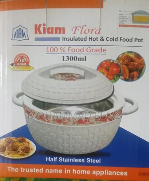 KIAM Flora Stainless Steel Designer Food Hot Pot - 1300 ML