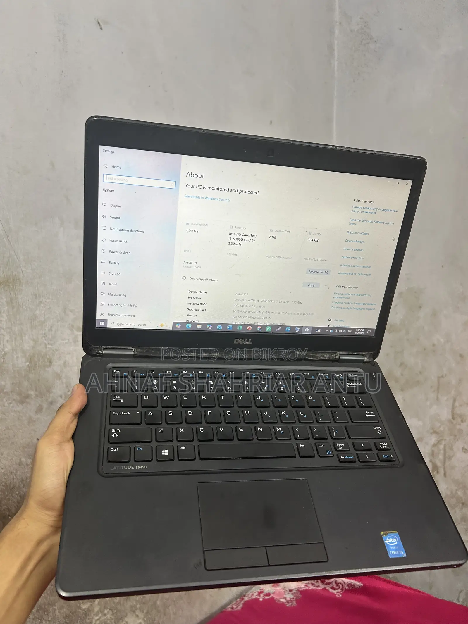 Laptop Dell Latitude 5450 4GB Intel Core I5 SSD 256GB
