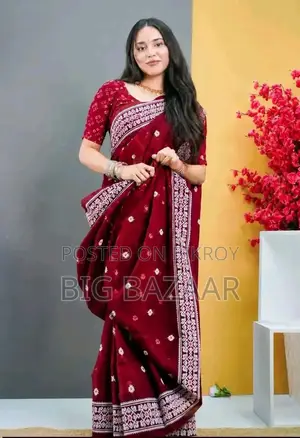 Half Silk Screen Print Saree