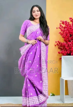 Half Silk Screen Print Saree
