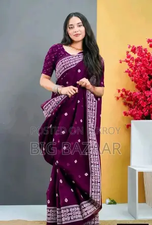 Half Silk Screen Print Saree