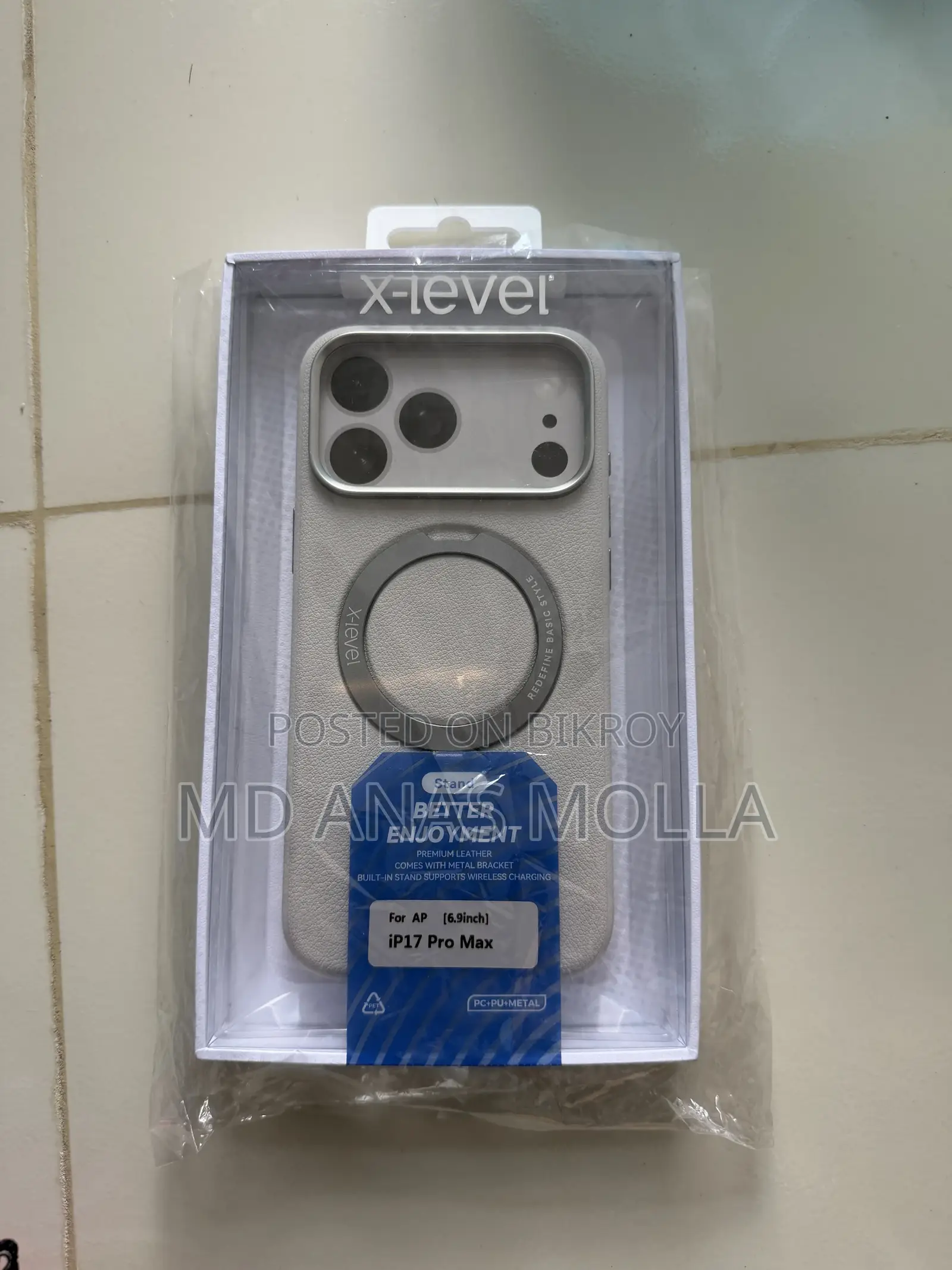X-Level Better Skin Leather MagSafe Stand Case for iPhone 17 Pro Max