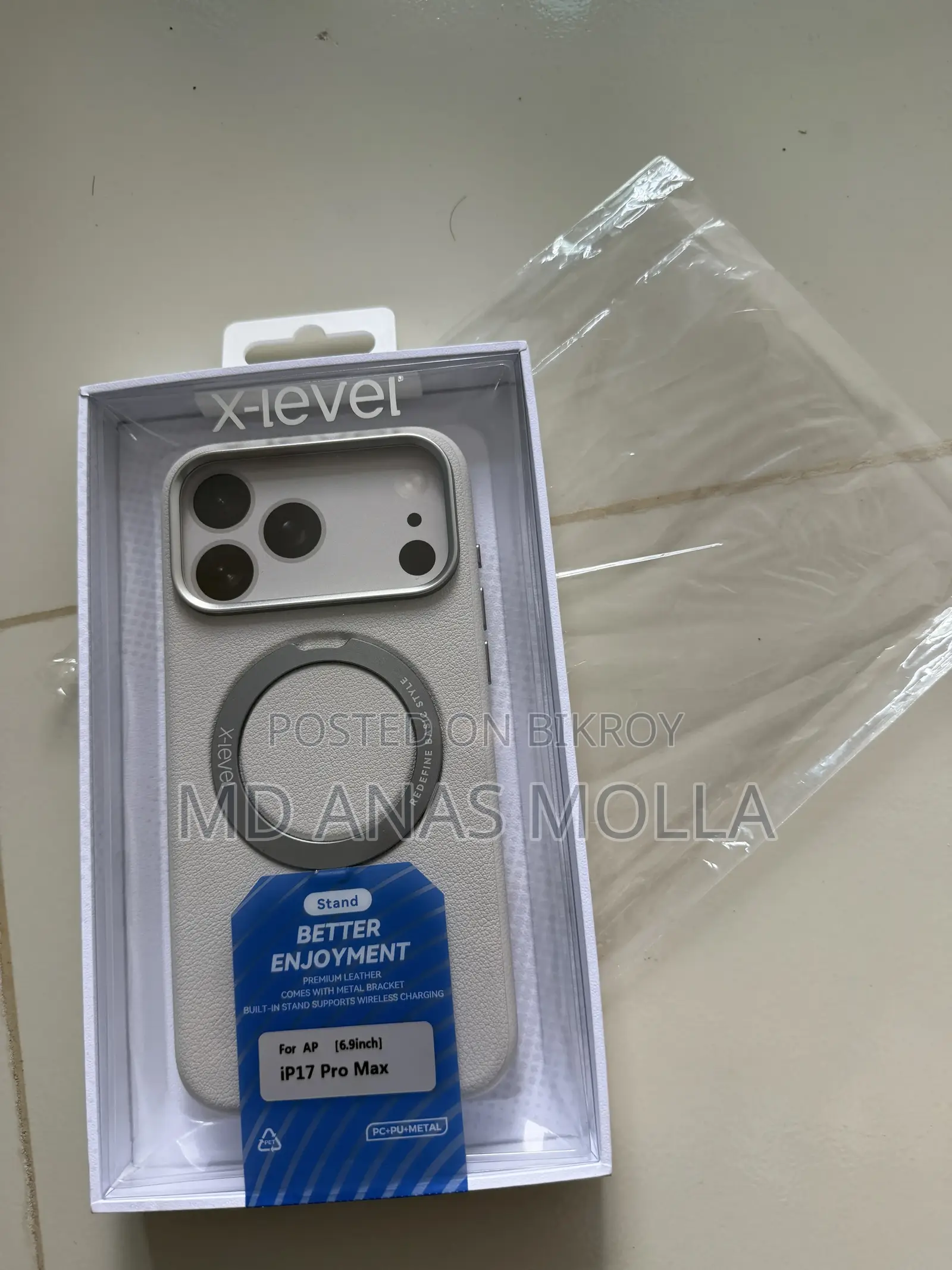 X-Level Better Skin Leather MagSafe Stand Case for iPhone 17 Pro Max