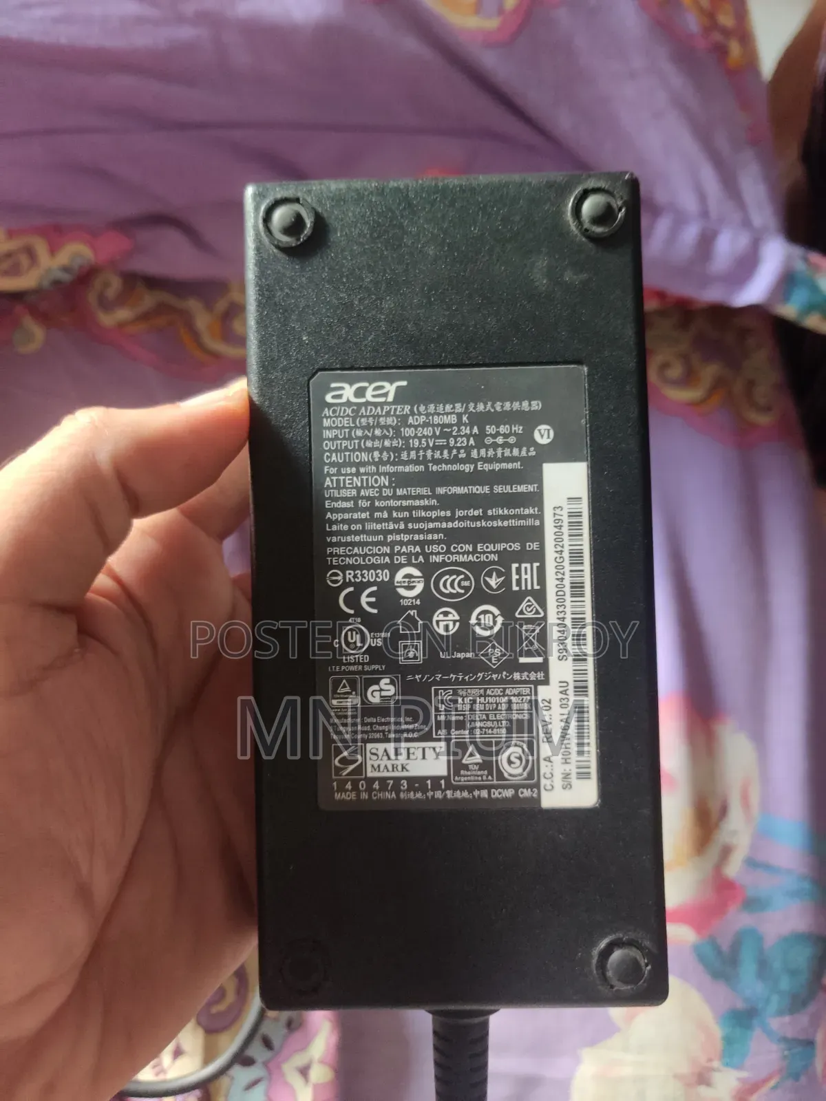 এসার গেমিং ল্যাপটপ চার্জার ১৮০ ওয়াট