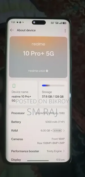 Realme 10 Pro+ 128 GB Silver