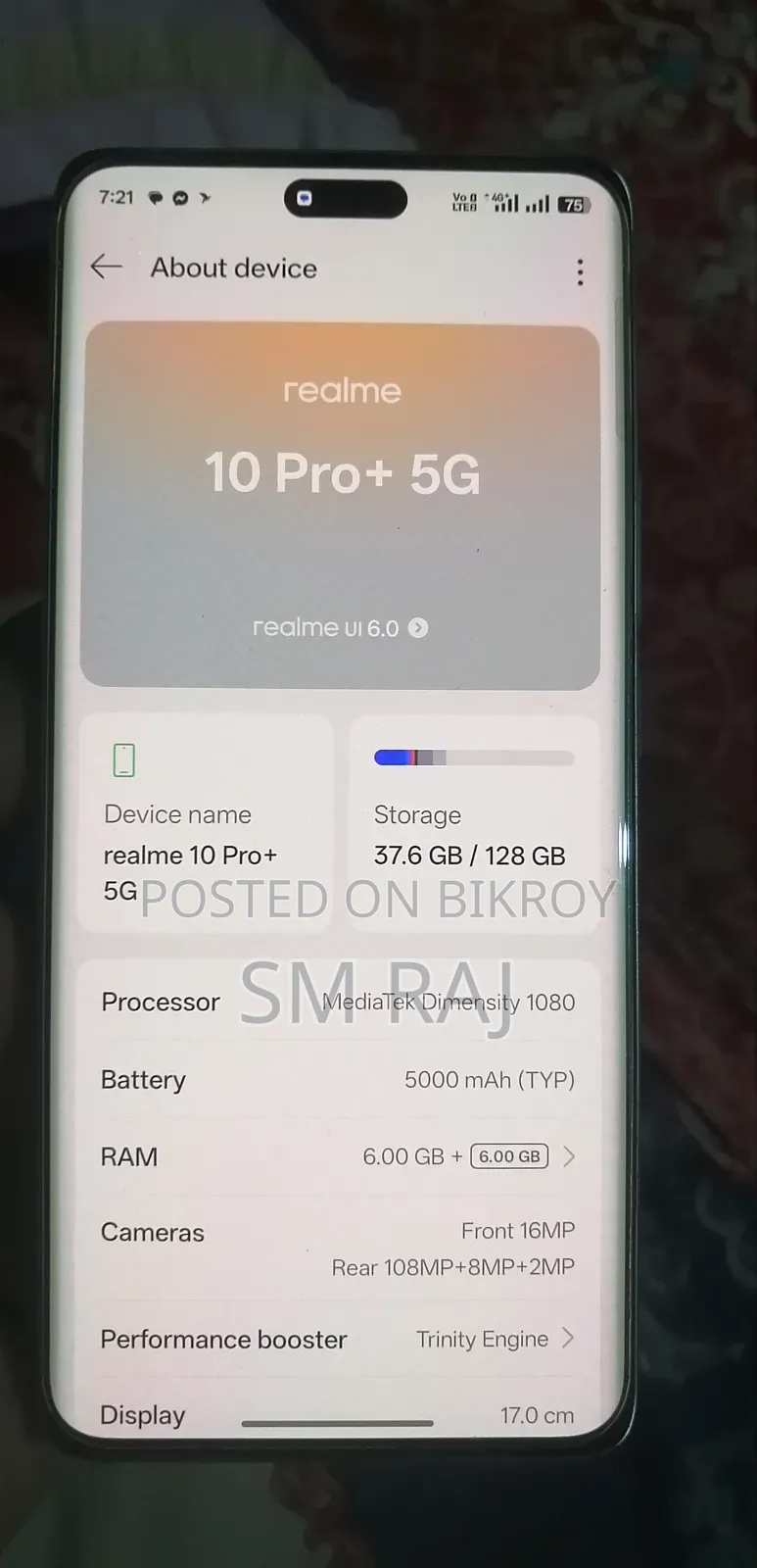 Realme 10 Pro+ 128 GB Silver
