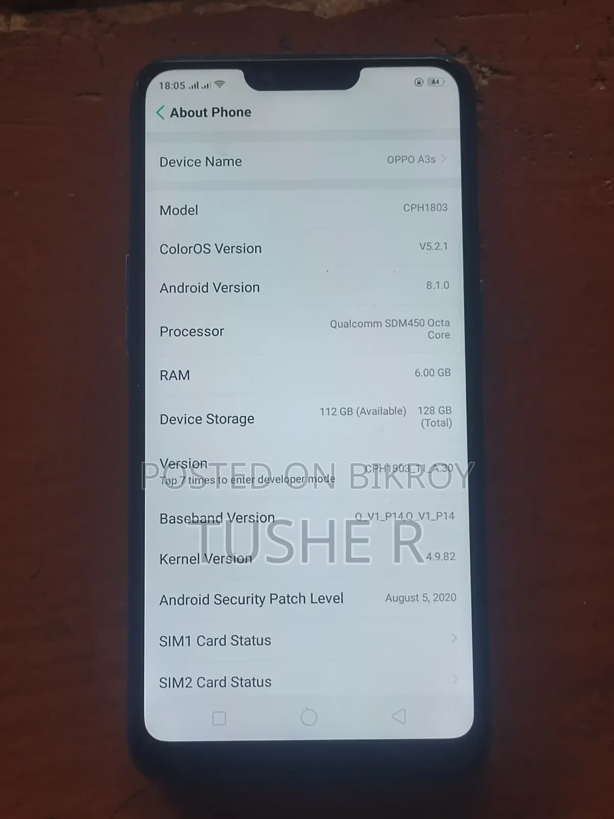 New Oppo A3s 256 GB Blue
