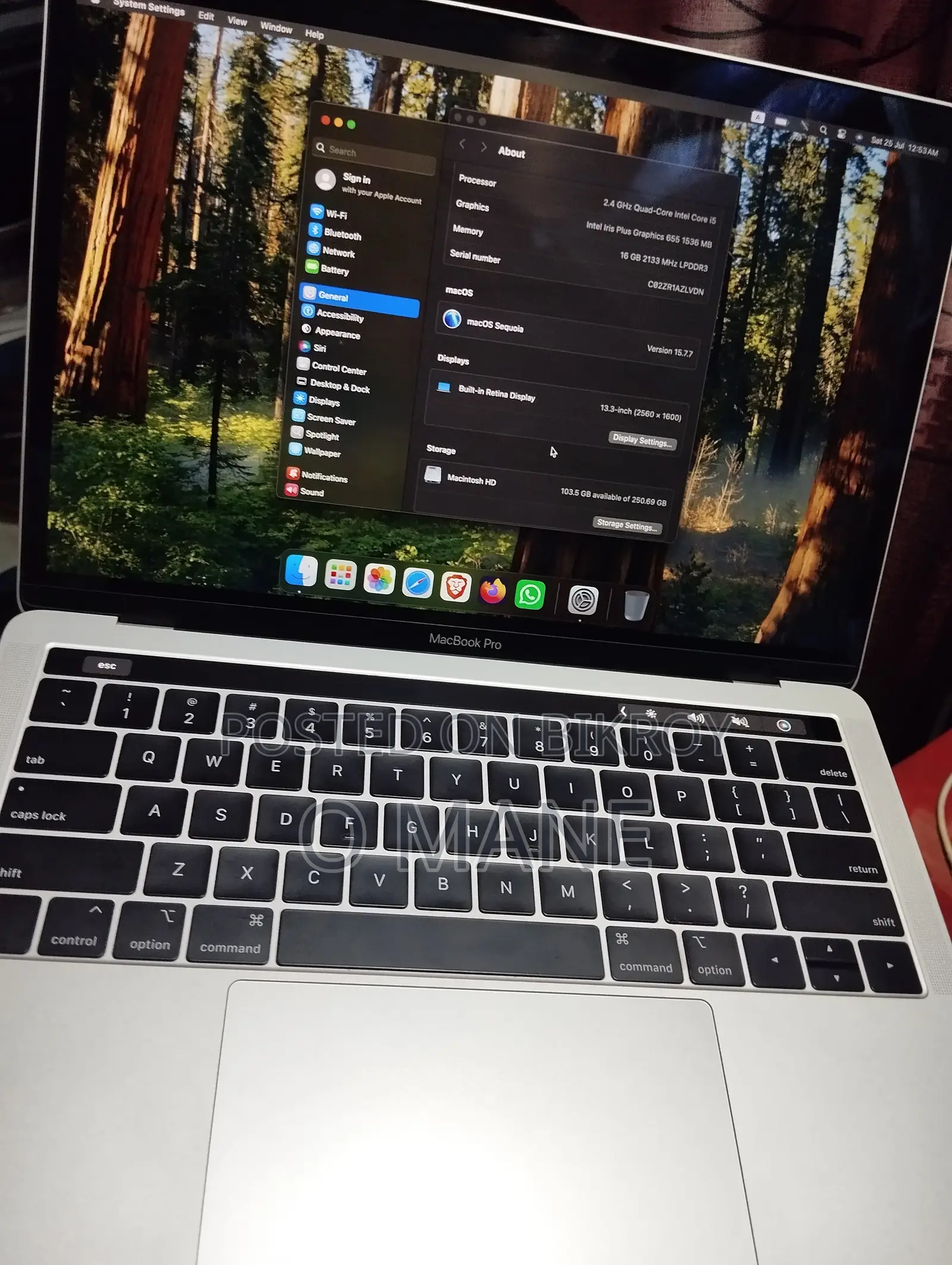 Laptop Apple MacBook Pro 2019 16GB Intel SSD 16 GB