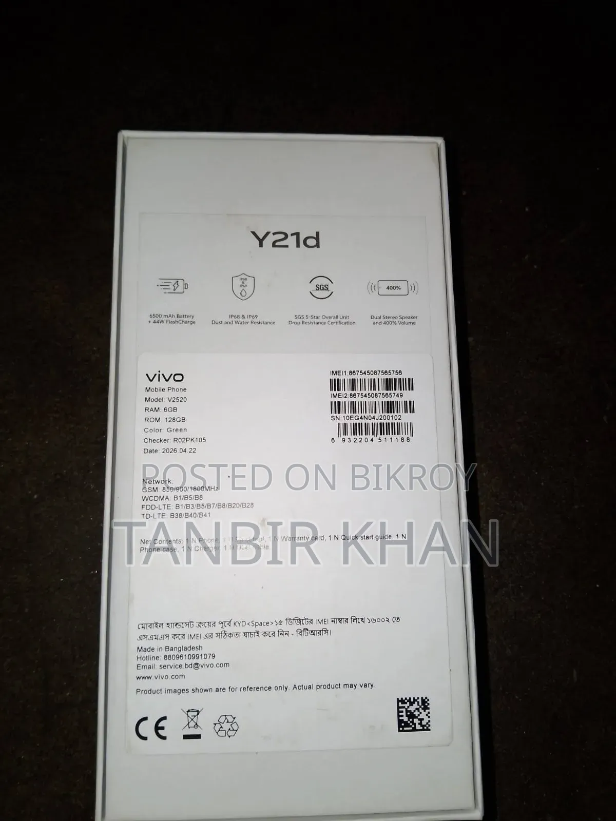 Vivo Y21d Ram 6/128