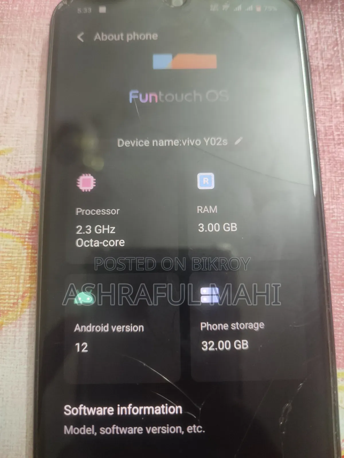 ভিভো ওয়াই০২এস ৩২ জিবি কালো