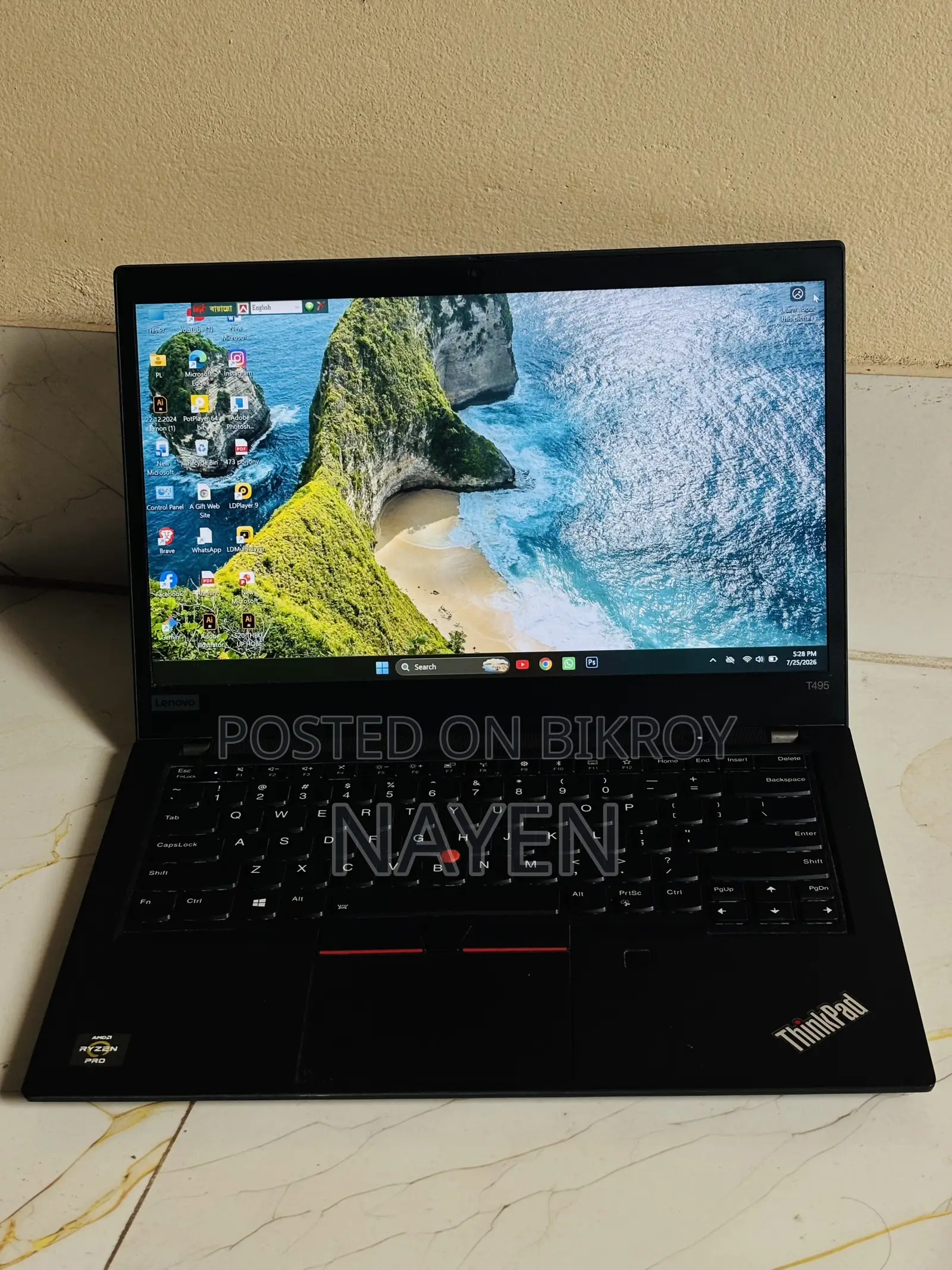Laptop Lenovo ThinkPad T490s 12GB AMD Ryzen 5 SSHD+SSD 256GB