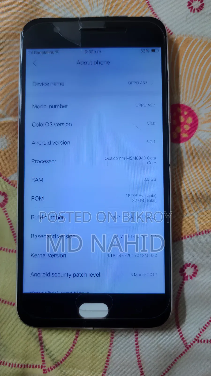 Oppo A57 32 GB Silver
