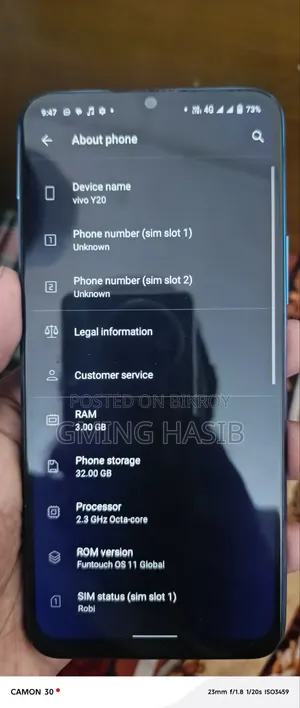 Vivo Y20 64GB Blue