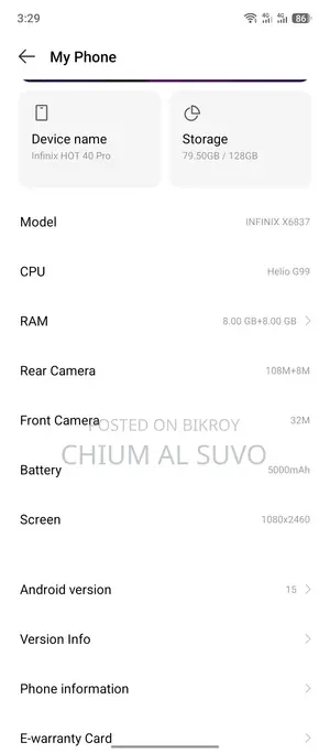 Infinix Hot 40 Pro 128 GB Black