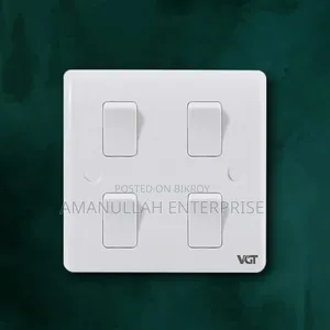 White 4-Gang Electric Switch Plate | Modern Wall Switch