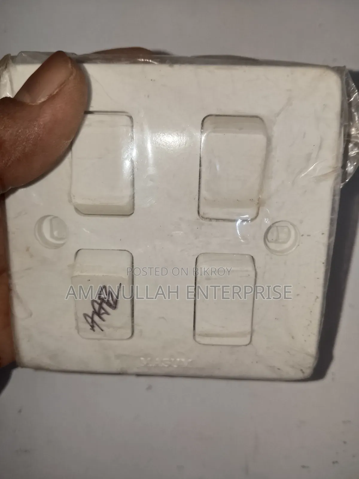 White 4-Gang Electric Switch Plate | Modern Wall Switch