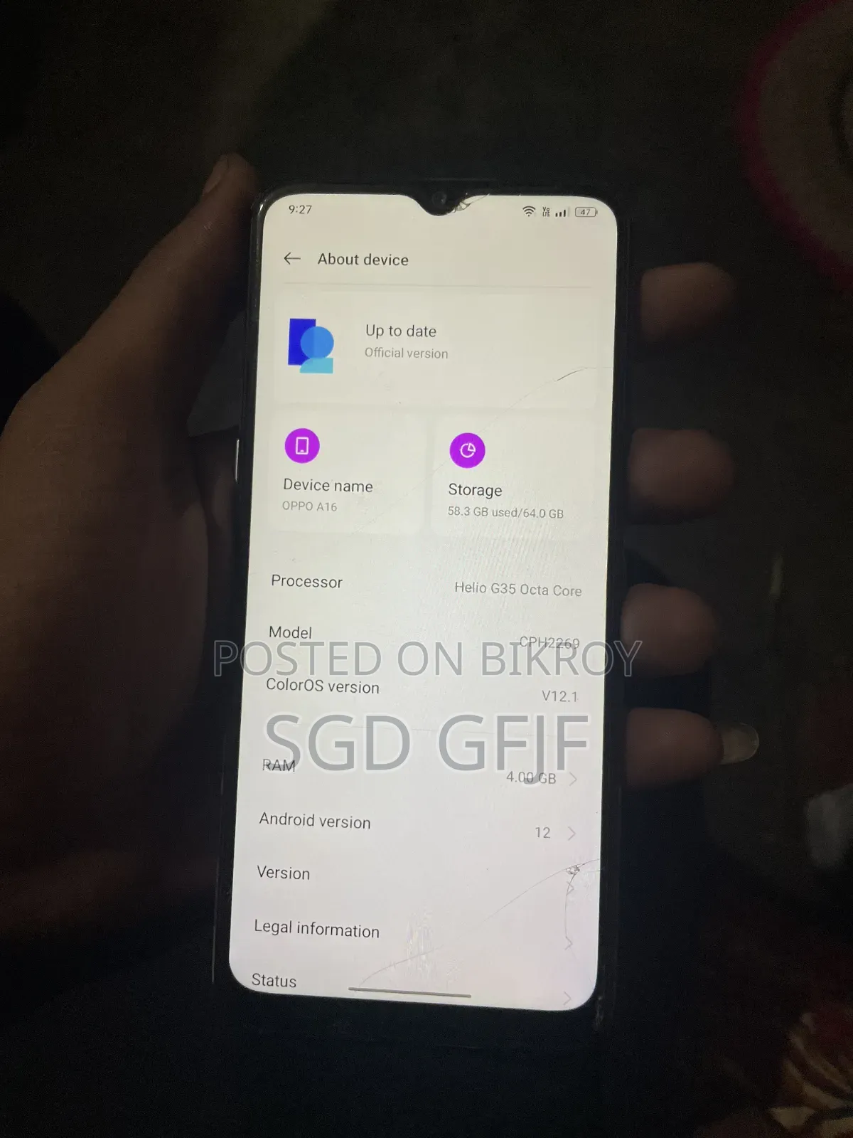 Oppo A16 64 GB Silver