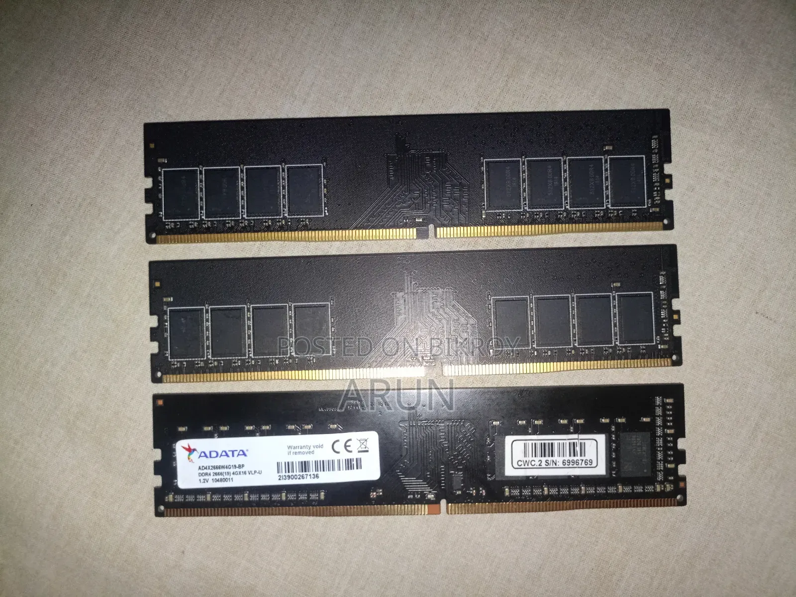 Three Pieces of DDR4 4GB 2666MHz ADATA and Xpower