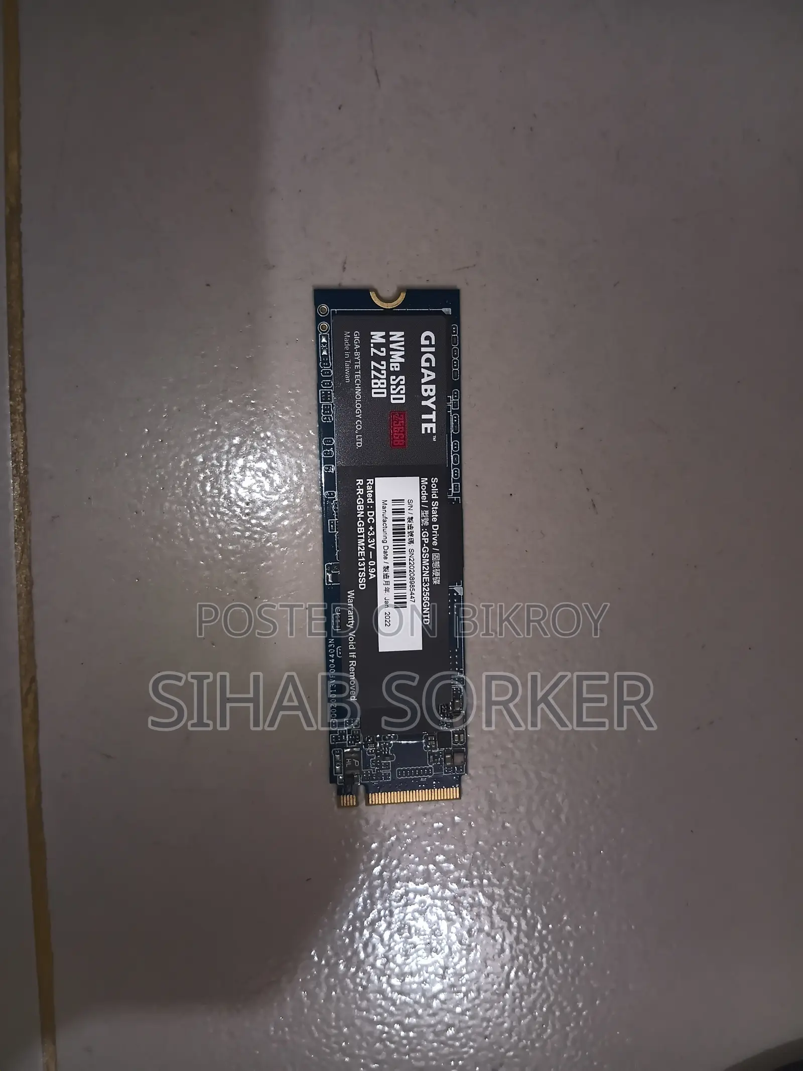 Gigabyte 256gb M.2 2280 Nvme SSD