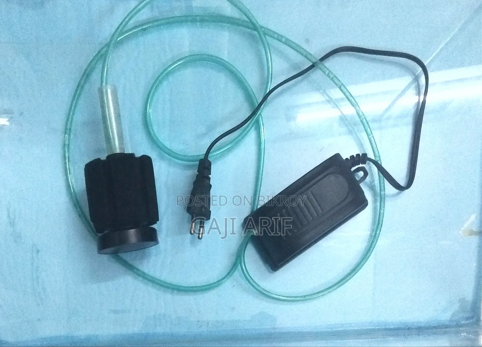 মাছের জন্য ক্রিস্টাল গ্লাস অ্যাকুরিয়াম (এয়ার পাম্প এবং স্পঞ্জ ফিল্টার সহ)
