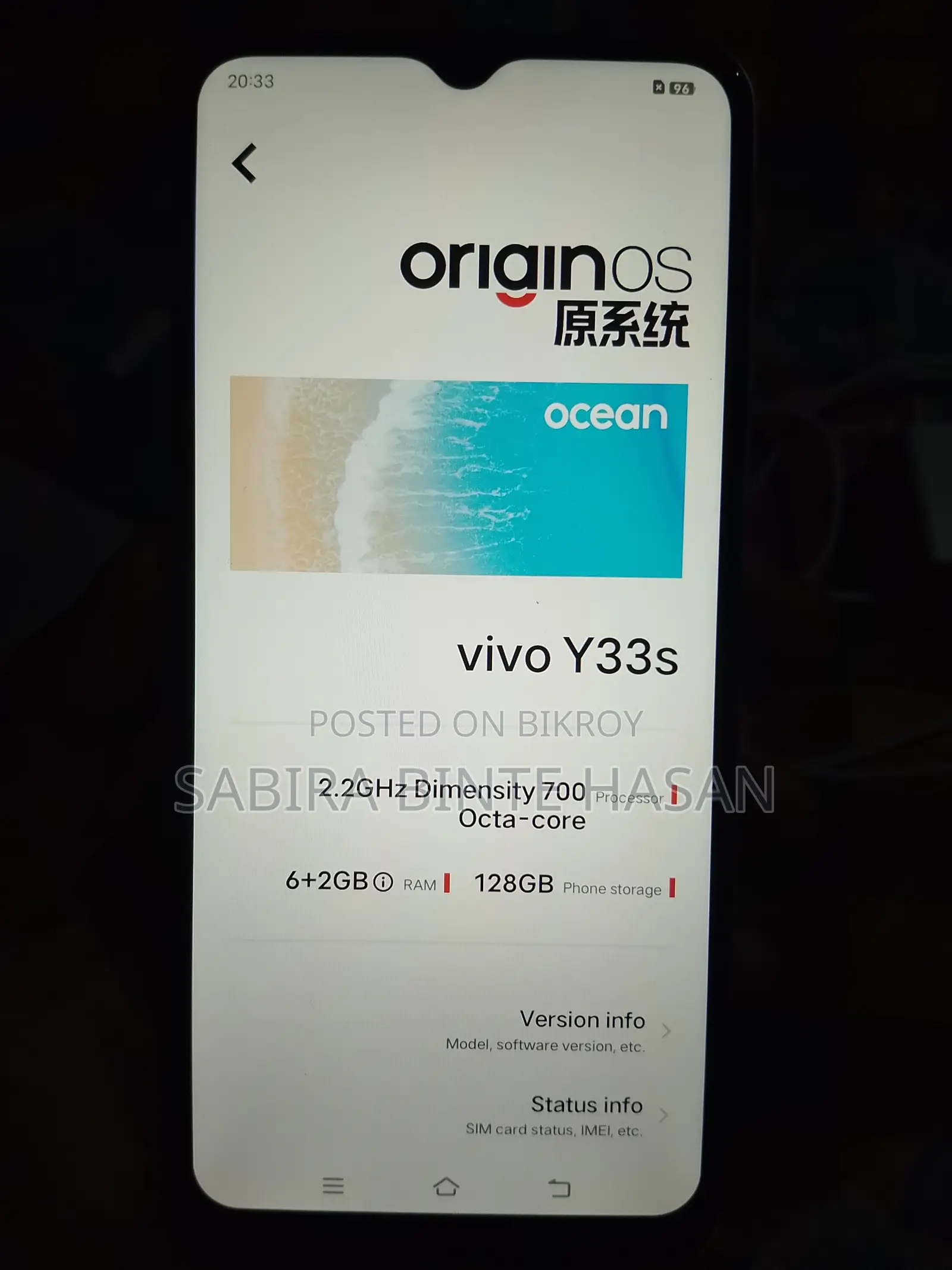 New Vivo Y33s 128 GB White
