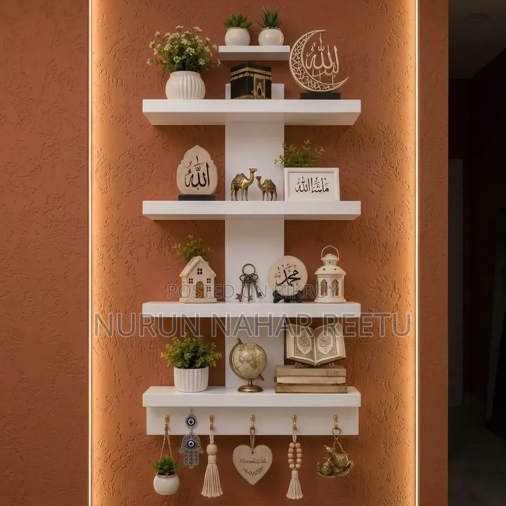 Wooden Shelf Wall Attached
