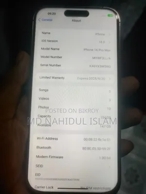 Apple iPhone 16 Pro Max 256 GB Silver