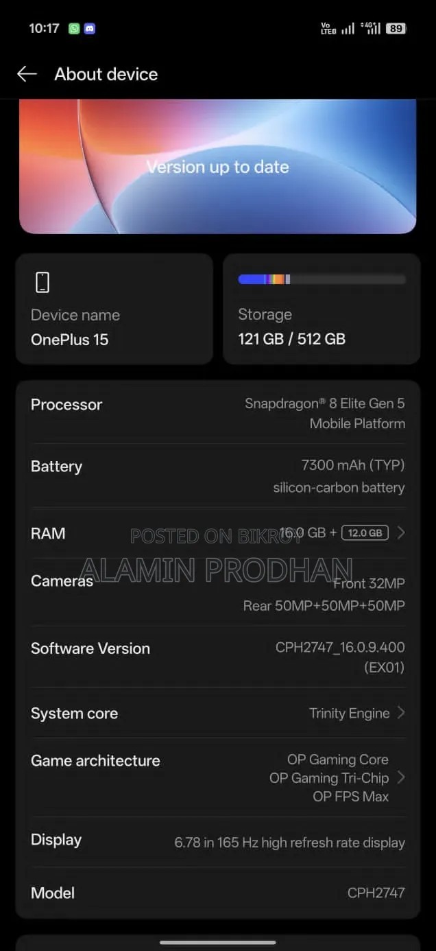 New OnePlus 15 512 GB White