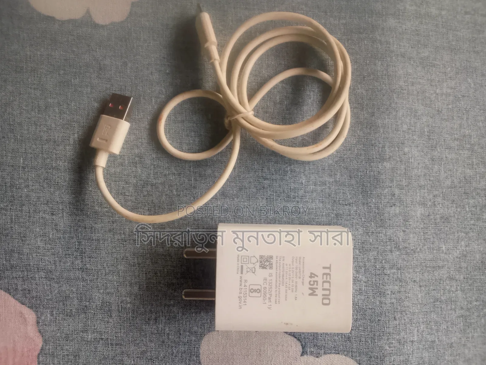 Tecno Camon 40 Orginal Charger 45 Watt