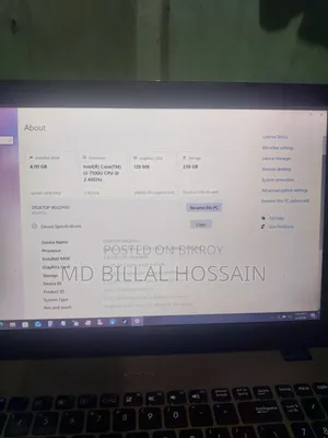 ল্যাপটপ আসুস ৪জিবি ইন্টেল কোর আই৩ এসএসডি ১২৮জিবি