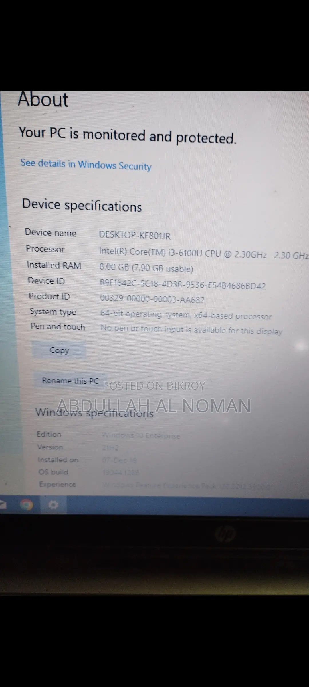 HP ProBook 450 G3 8GB Intel Core i3 1TB HDD Laptop