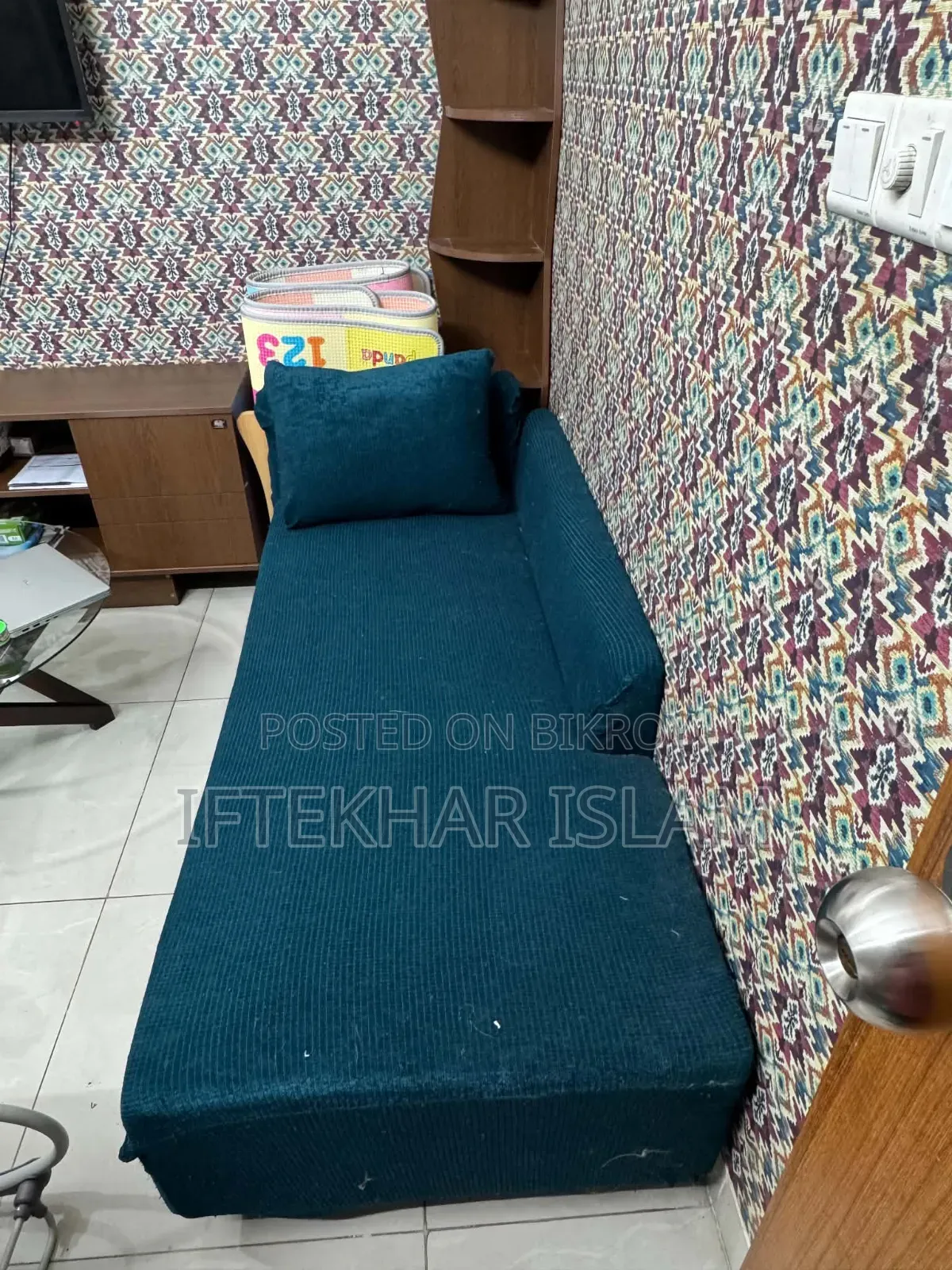 সোফা সেট এল শেপ উইথ কভার