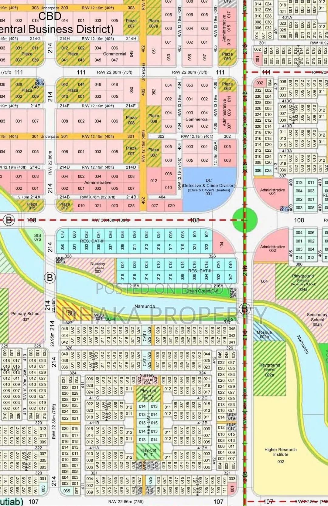 100ft Commercial 7.5 Katha Land Sale at Sector-9
