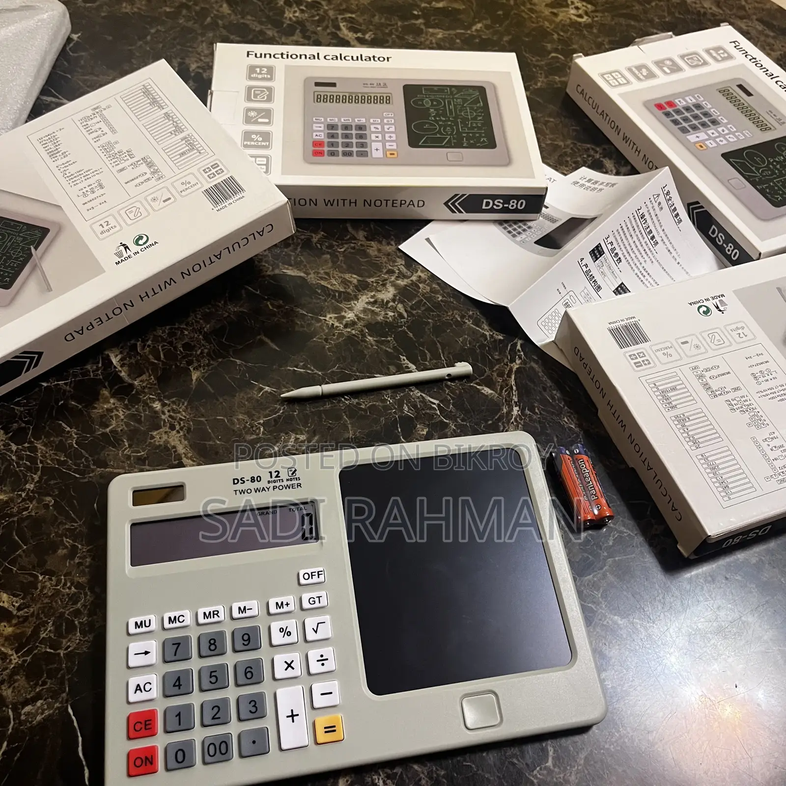 DS-80 2-in-1 LCD Writing Tablet Calculator | 12-Digit Dual Power