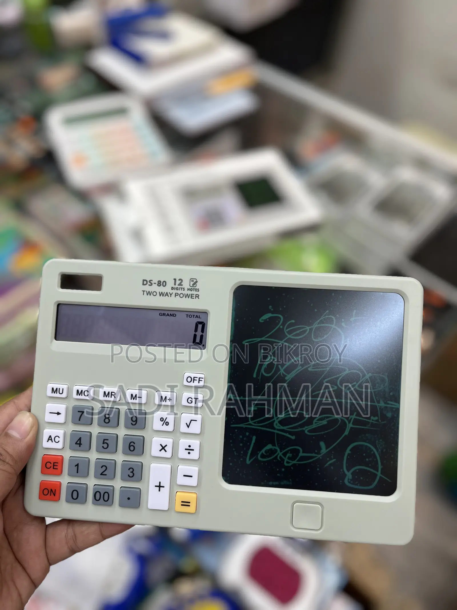 DS-80 2-in-1 LCD Writing Tablet Calculator | 12-Digit Dual Power