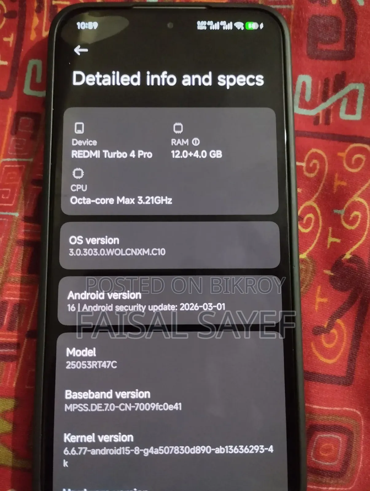 Xiaomi Redmi Turbo 4 Pro 256 GB White