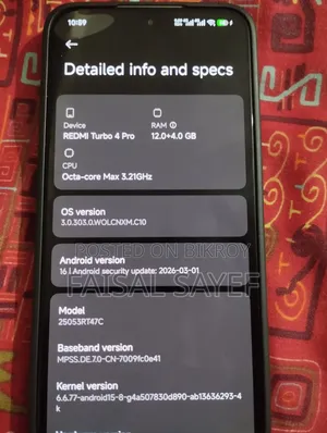 Xiaomi Redmi Turbo 4 Pro 256 GB White