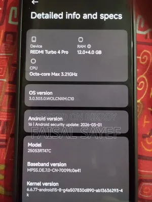 Xiaomi Redmi Turbo 4 Pro 256 GB White