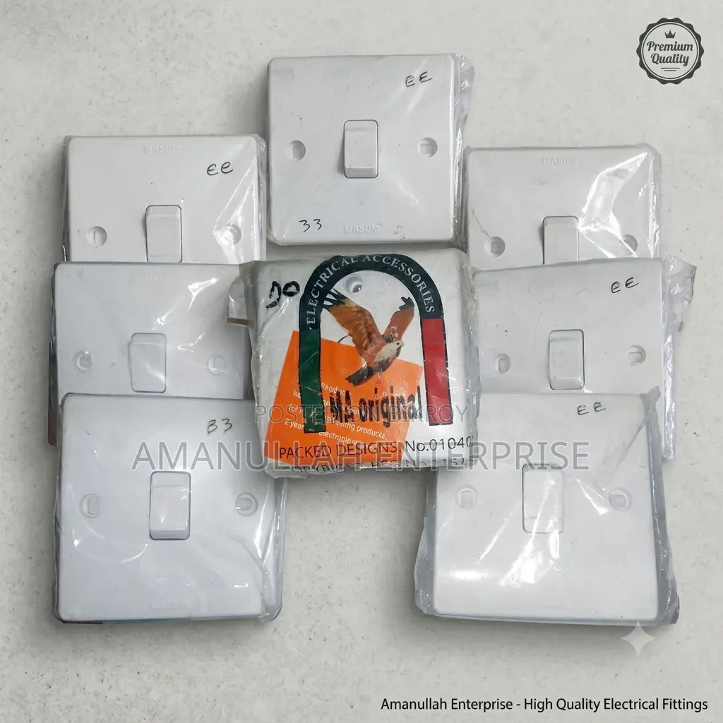 1-Gang 1-Way Electrical Wall Switch | Amanullah Enterprise (02 Pcs)