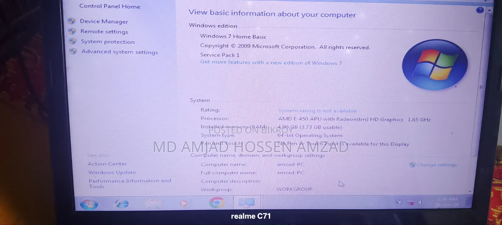 Laptop Acer Aspire 3 ৪ জিবি ইন্টেল সেলেরন এইচডিডি ৫১২ জিবি